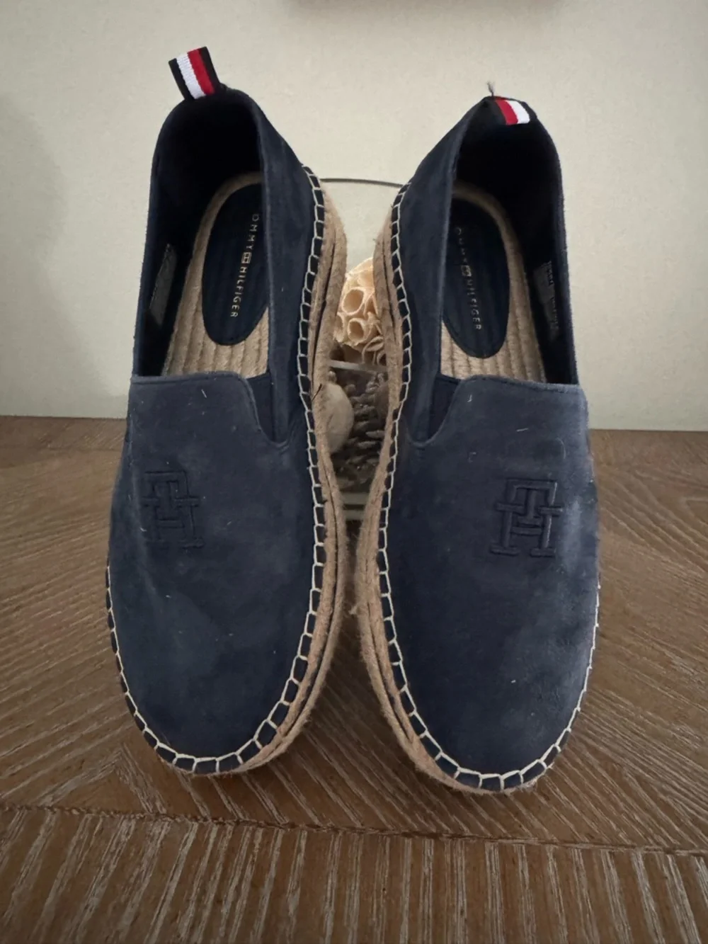 Tommy Hilfiger Navy Suede Espadrille Slip-On Loafers - Picture 1 of 7